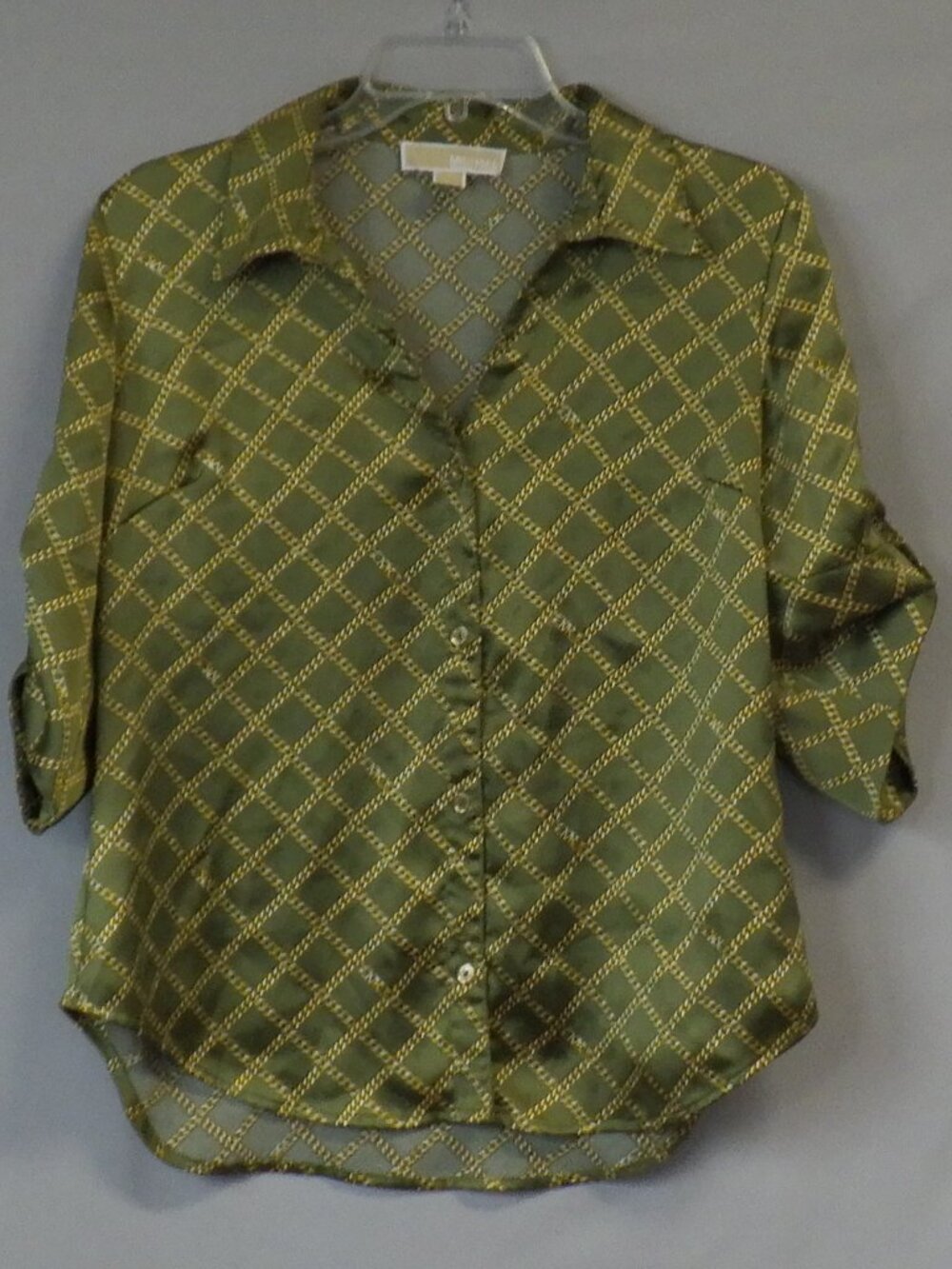 Michael Kors Green Chain Pattern Blouse